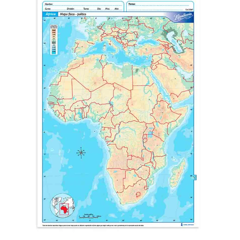 Mapa Africa fisico politico N°5