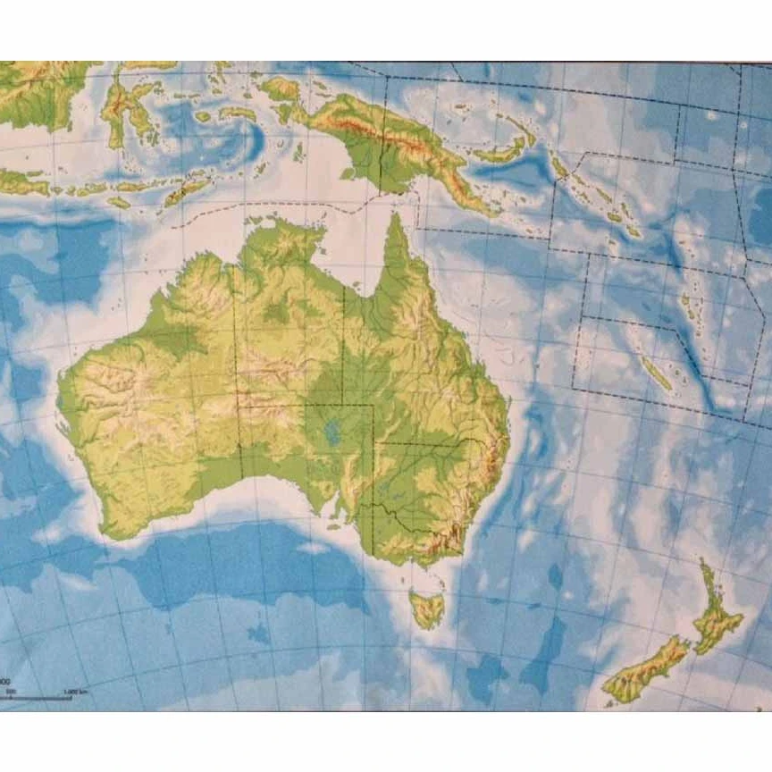 Mapa Oceania fisico politico N°5