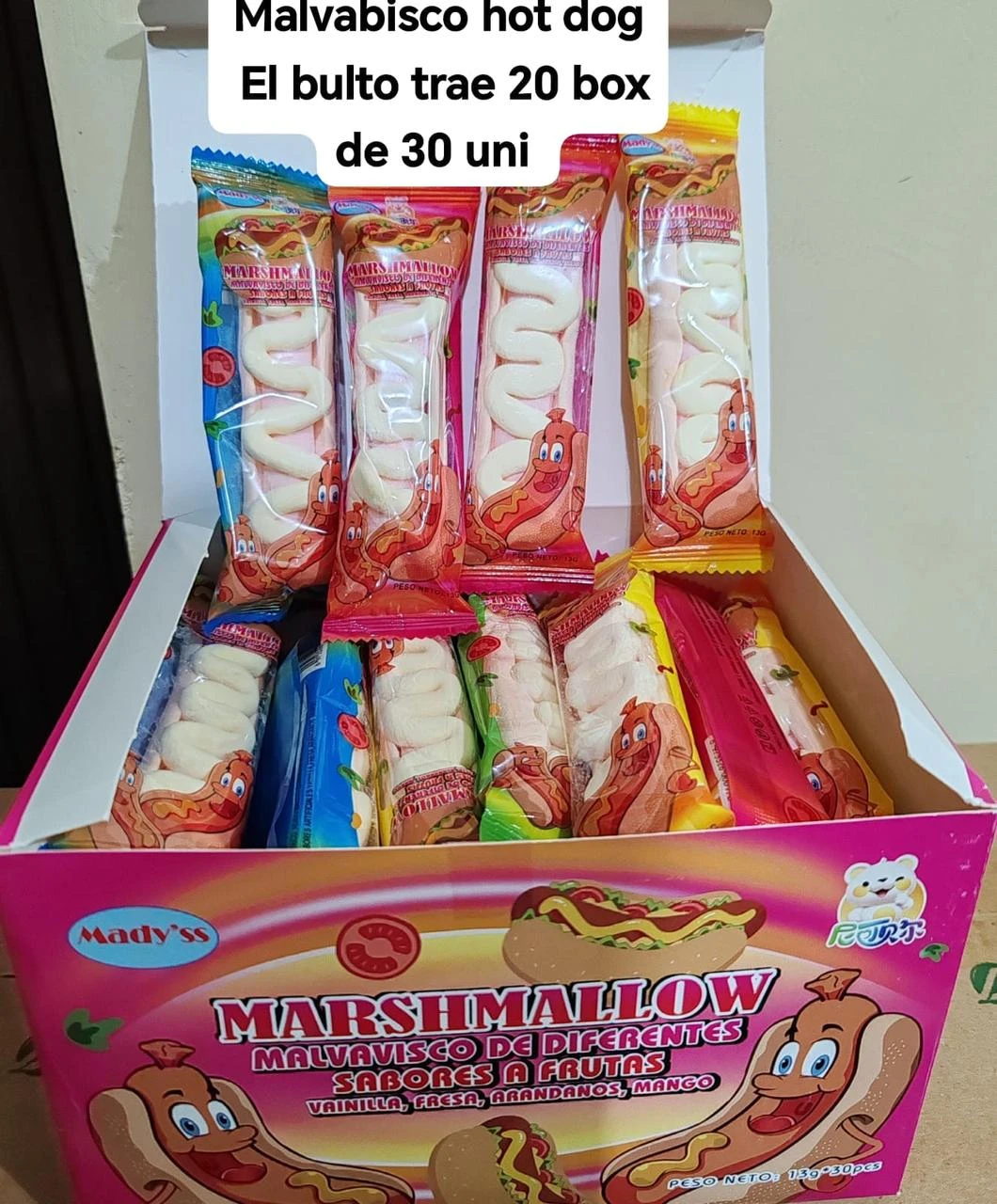 Malvaviscos panchos. Sabores frutales x30u