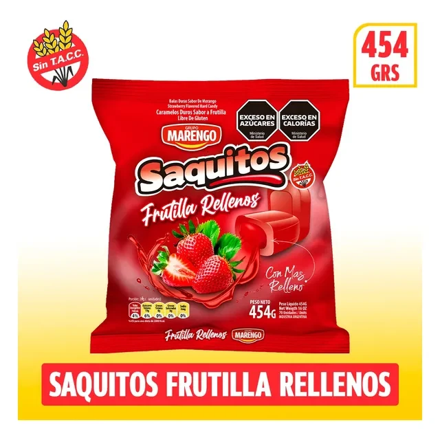 Caramelos saquitos frutilla x454gr