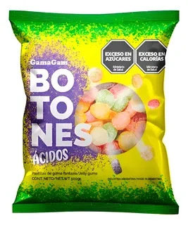 Gomitas botones acidos x500gr Gama Gam