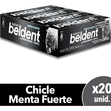 Chicles Beldent Menta fuerte x20u