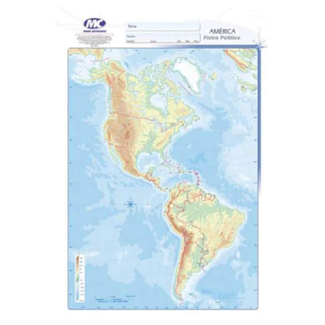 Mapa America fisico politico N°5