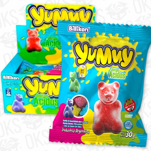 Gomitas Yummy ositos acidos x12u