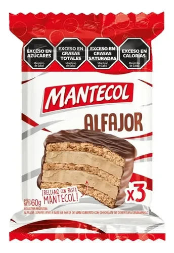 Alfajor mantecol pasta/mani triple x60gr