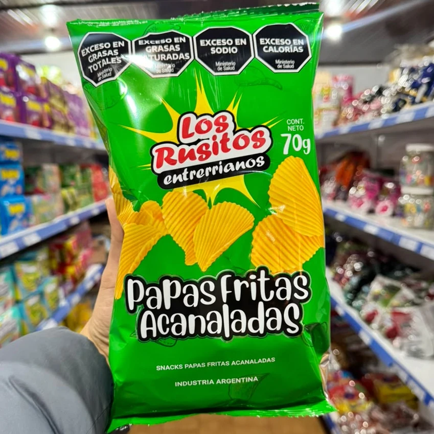 Papas fritas acanaladas x70gr Rusitos