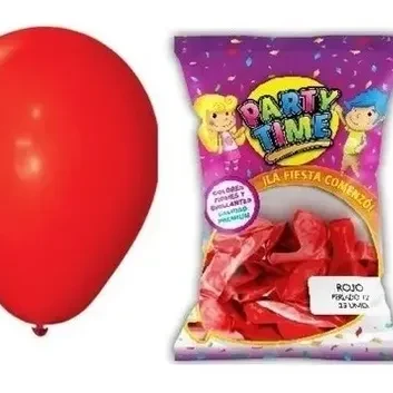 Globos Party Time 9"X50u rojo