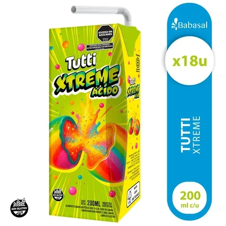 Jugo Tutti xtreme acido x200ml x18u