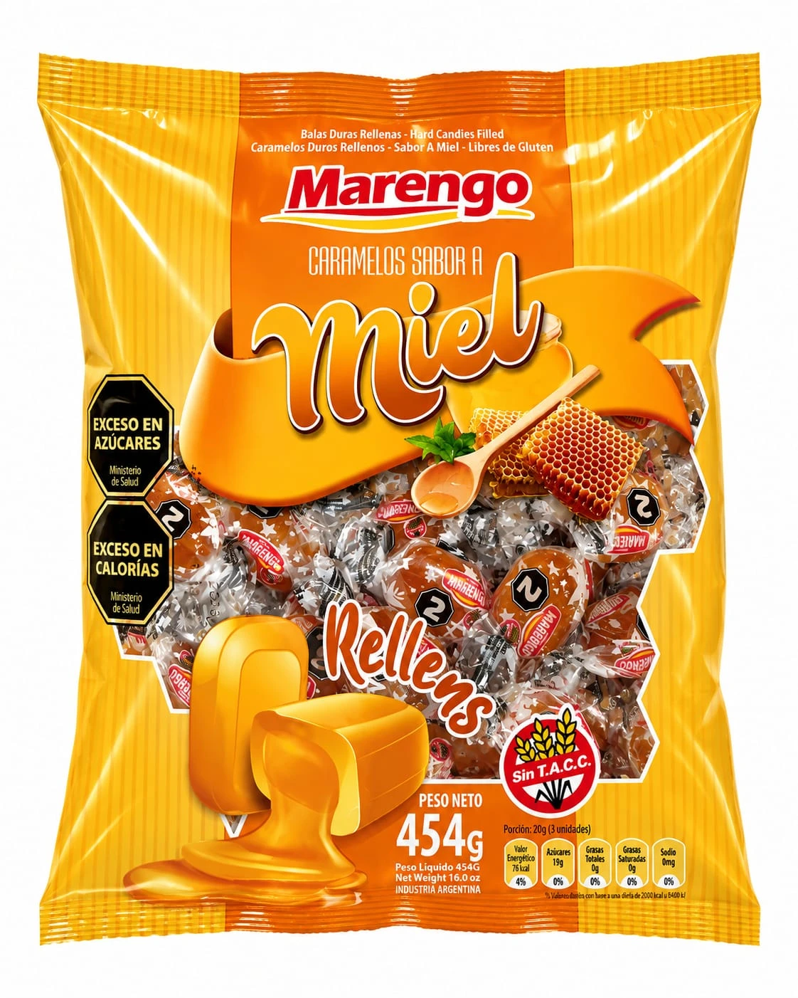 Caramelos ostras rellenas miel x454gr